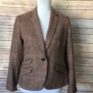 Talbots Petite Plaid Lined Wool Blend Blazer 🌷